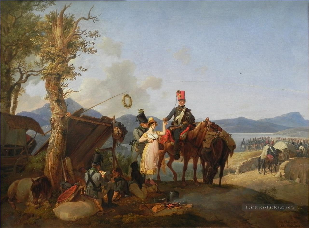 Sutler scène Peter von Hess guerre historique Peintures à l'huile